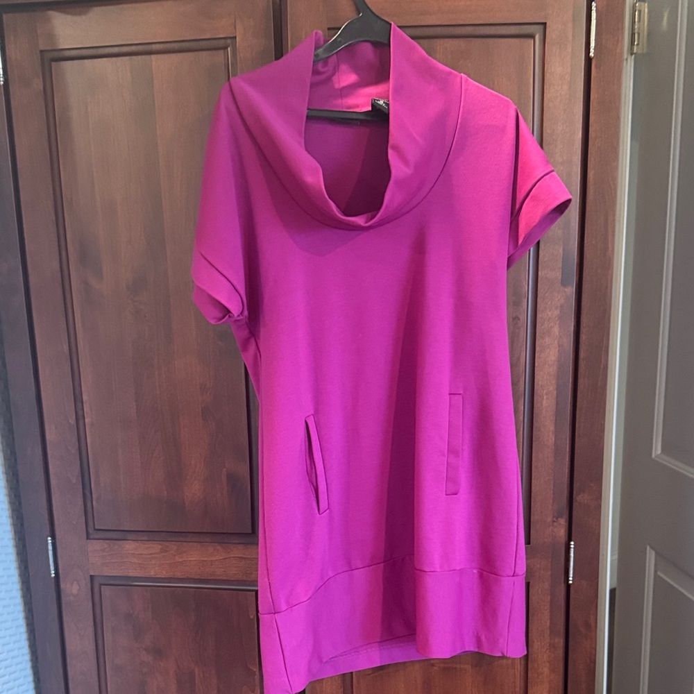 Women's Pink Cowl Neck Dress